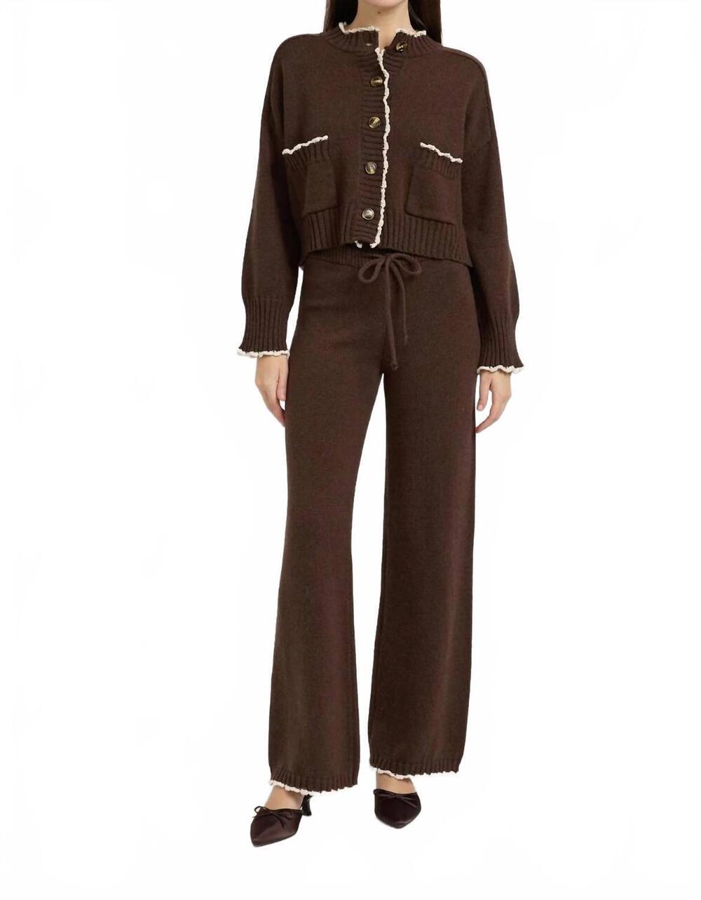 NEW EN SAISON victoria knit cardigan in brown